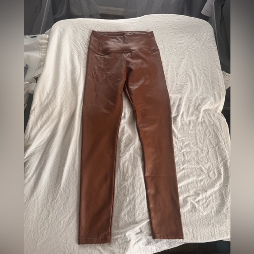 Bagatelle Brown Faux Leather Leggings Small
